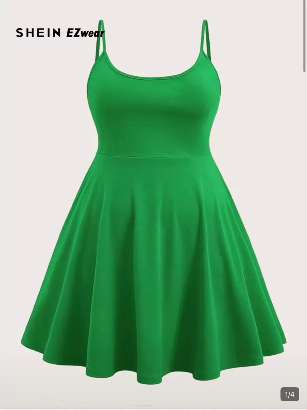 SHEIN Bright Green Spaghetti Strap Mini Dress